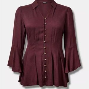 Torrid Bell Sleeve Blouse sz 2